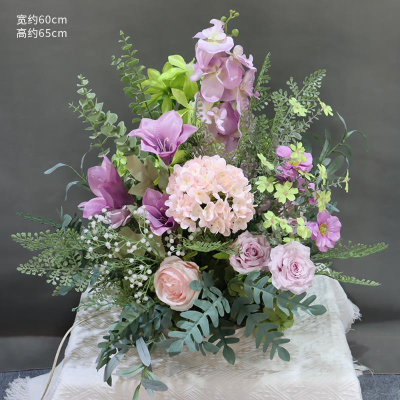 森系婚庆花排角花挂花盆花绢花路引室外假花婚礼布置引路绿植排花