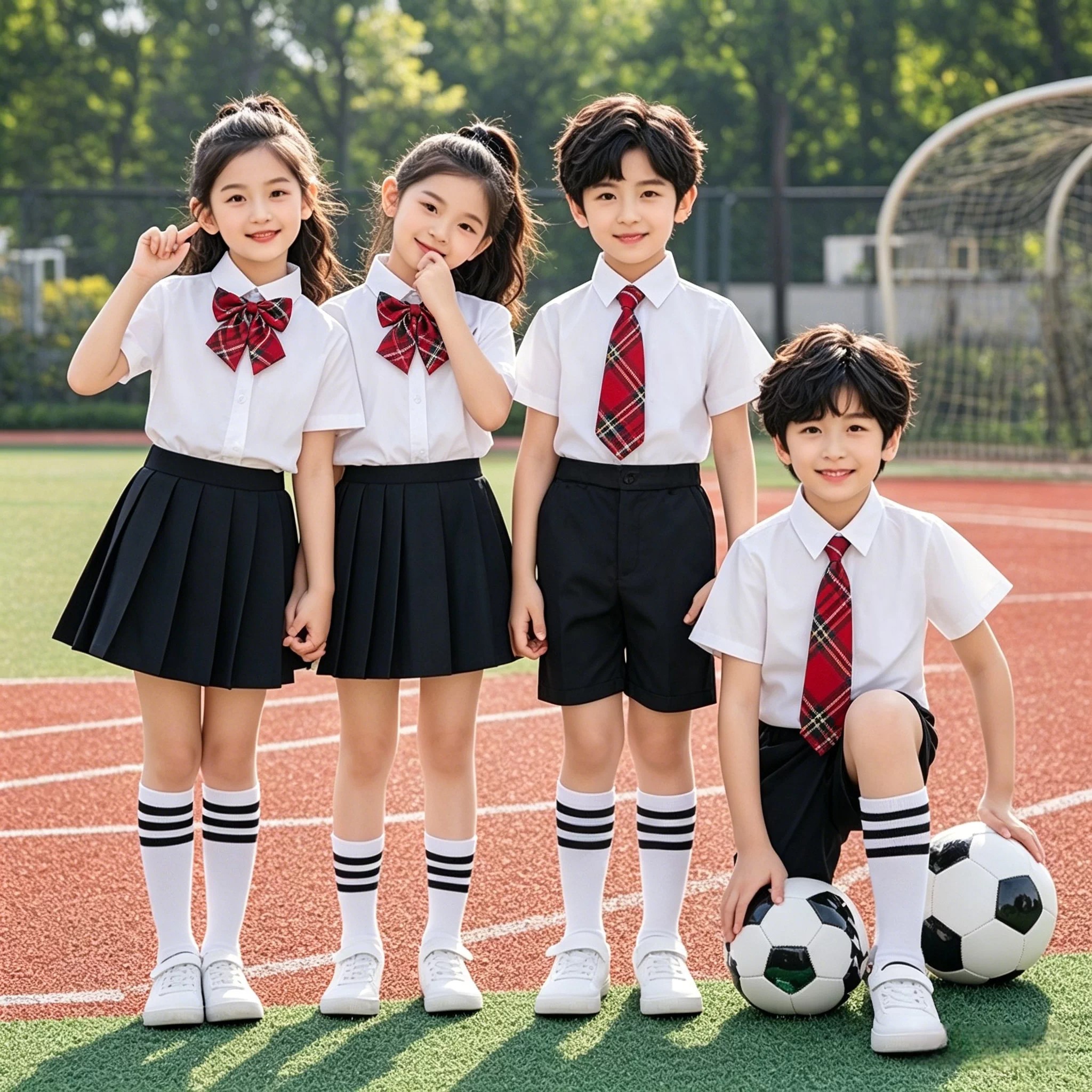 男女童短袖白衬衫校服演出服