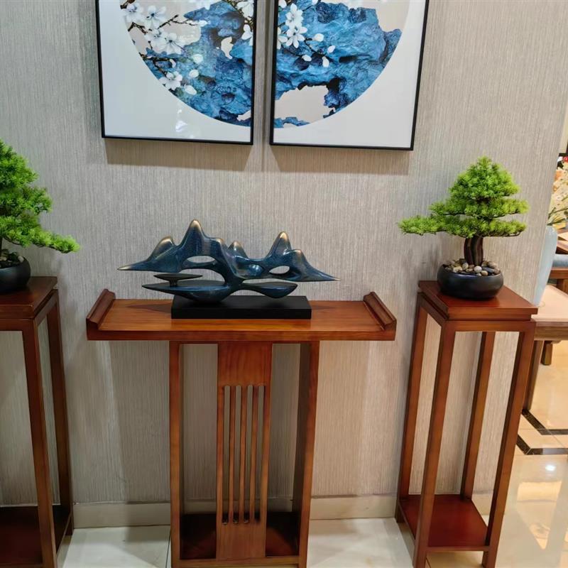 新中式玄关桌玄关台端景台玄关柜靠墙条案供桌禅意门厅窄桌条几