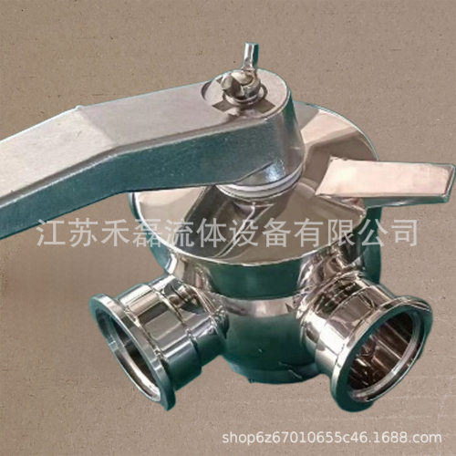 卫生级手动三通卡箍球阀51φ38无滞留316L型T型流向快装衬氟PTFE