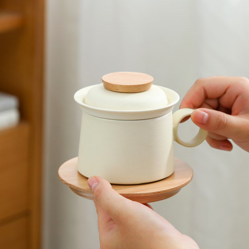 一品仟堂咖啡杯陶瓷茶杯精致复古创意办公室专用轻奢高级感咖啡杯
