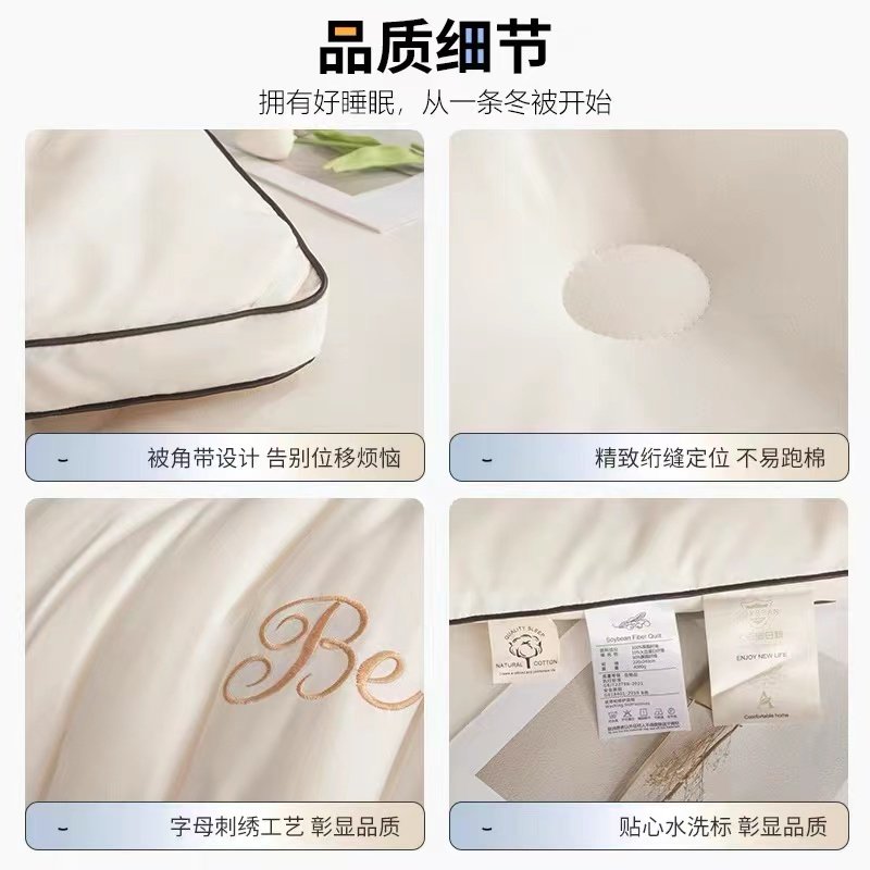 泡泡纱大豆纤维被子冬天冬被加厚保暖四季秋冬季大小姐单人棉被芯