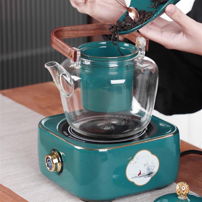 北欧电陶炉玻璃煮茶烧水壶泡茶壶蒸茶煮茶器养生壶套装家用伴手礼
