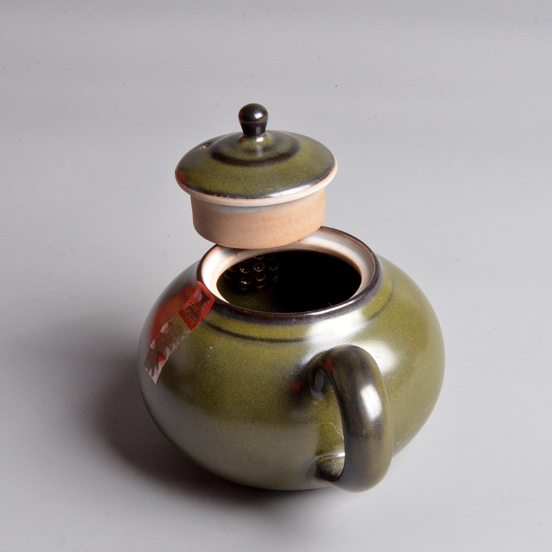 茶末釉茶壶单壶陶瓷功夫茶具泡茶器家用小茶壶单个复古茶叶末釉壶
