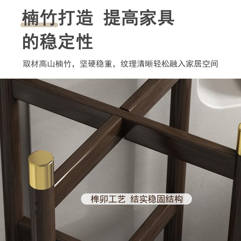面盆架家用落地洗脸盆架子浴室简易带镜子洗漱架卫生间复古洗手架