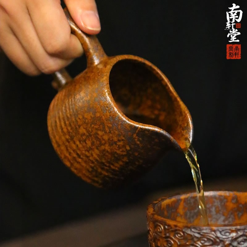 紫砂柴烧还原烧茶杯古风秦权公道杯陶瓷日式功夫茶具杯子分茶器