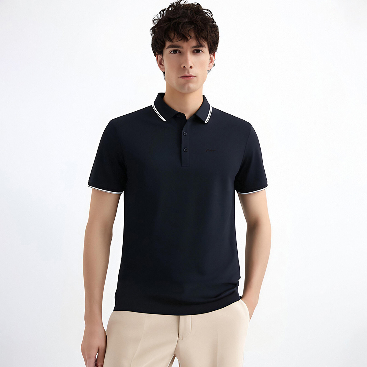 春夏商务短袖Polo衫男