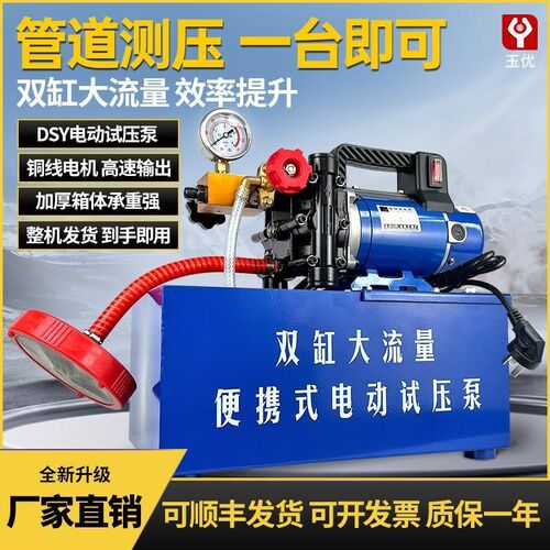 手提式电动试压泵DSY-25/60纯铜打压机水路暖管检漏测压专用工具