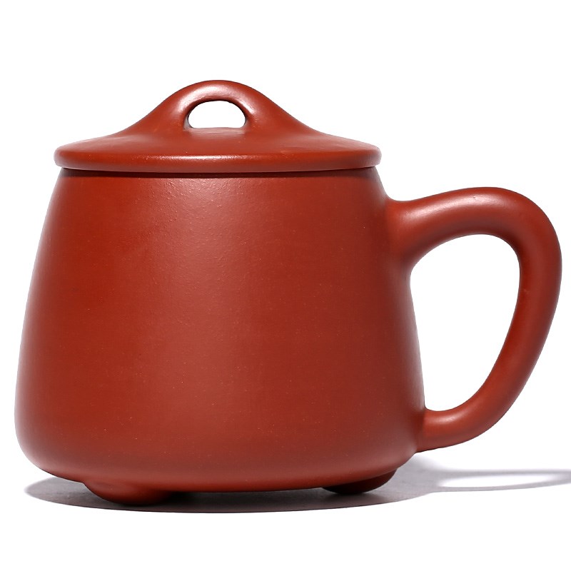 紫砂杯家用男士功夫茶具纯手工盖杯中式办公杯水杯宜兴石瓢大茶杯