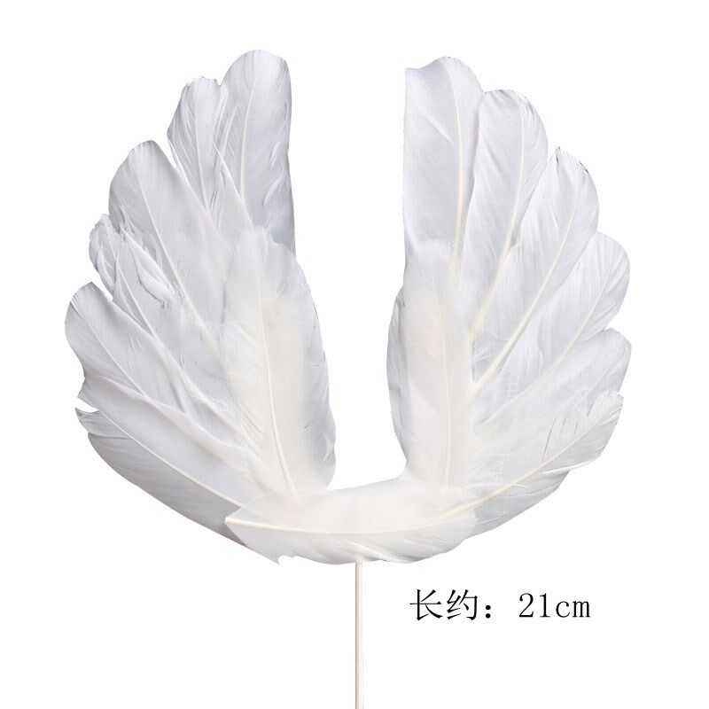 羽毛蛋糕装饰插件插旗唯美天鹅鸵节日装扮用品