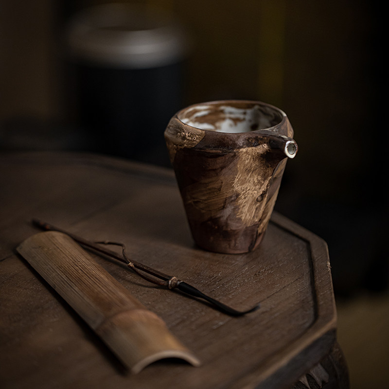 草木祠 日式手工粉引公道杯 陶瓷公杯茶海分茶器匀杯功夫茶具茶杯