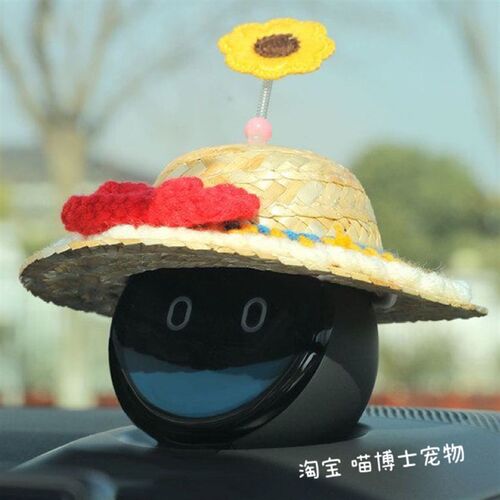 手工编织毛线宠物帽子佛祖造型猫咪狗狗头套通用型头饰