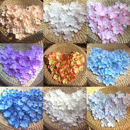厂家婚庆撒花仿真绣球花瓣假花DIY婚房婚床装饰花服装配饰