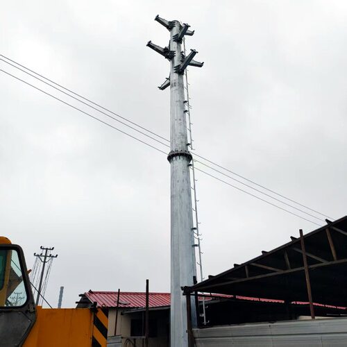 9米钢桩施工架线输电钢管杆双回路钢杆横担高强度导线高强输电