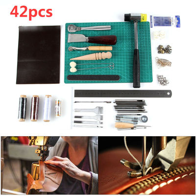 厂家批发DIY皮革工具手艺套装手缝菱斩工艺42Pcs打孔家用