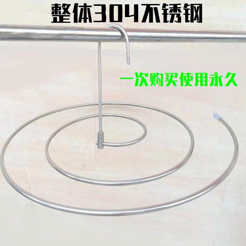 实心304不锈钢晒被子神器大方形晾衣架家用被单凉床单被罩旋转螺