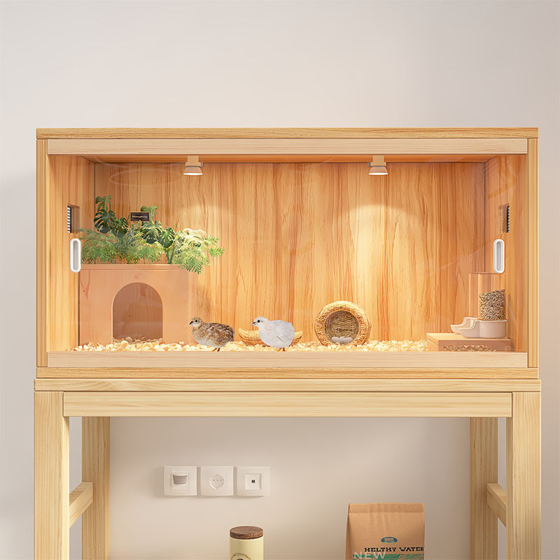 芦丁鸡饲养箱观赏宠物鸡窝育雏养殖专用饲养笼拉门保温房木箱子