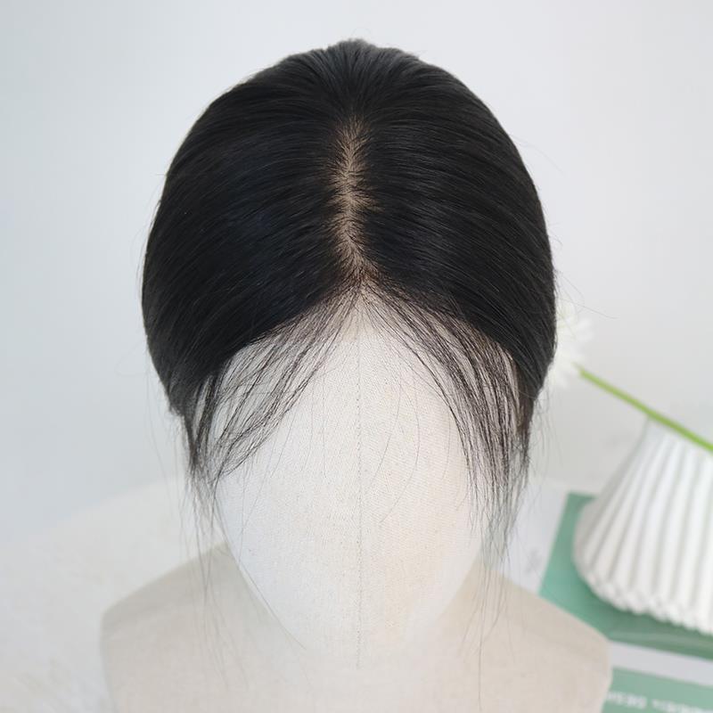 假发女直发蕾丝全手织隐形短发超薄全头套可扎丸子头真人发可烫染