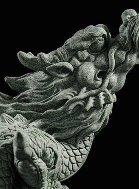 青砂石飞龙在天桌面摆件中式国潮创意精品茶宠桌面鱼缸造景装饰品