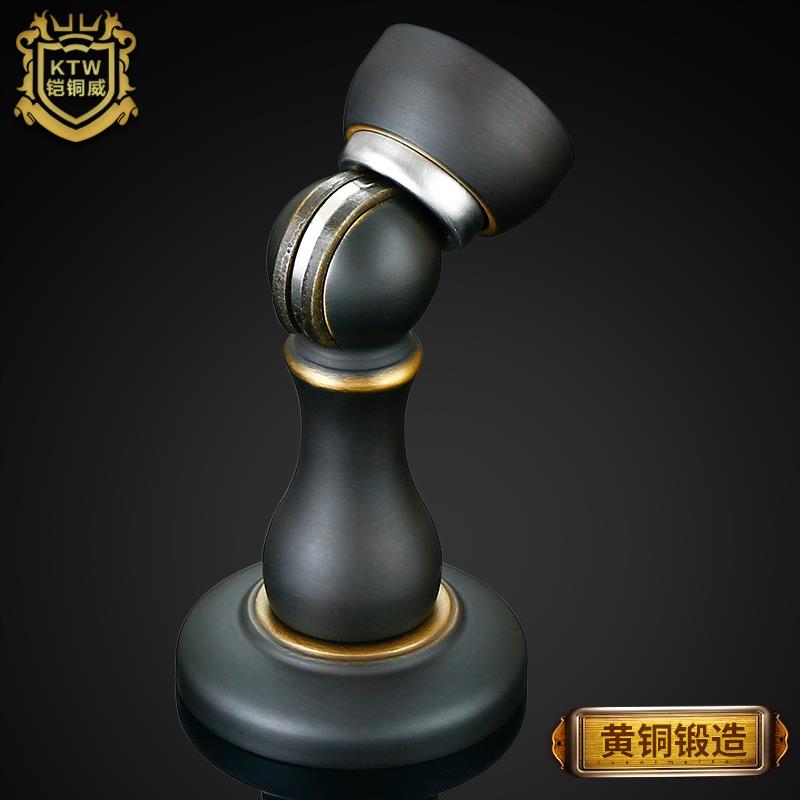 铠铜威 黄铜实木门门吸 地装墙装铜木门地吸强磁门碰门挡门阻