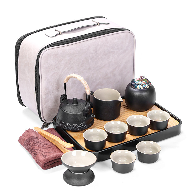 便携式旅行功夫茶具套装便携包陶瓷小套装户外日式茶壶家用简约