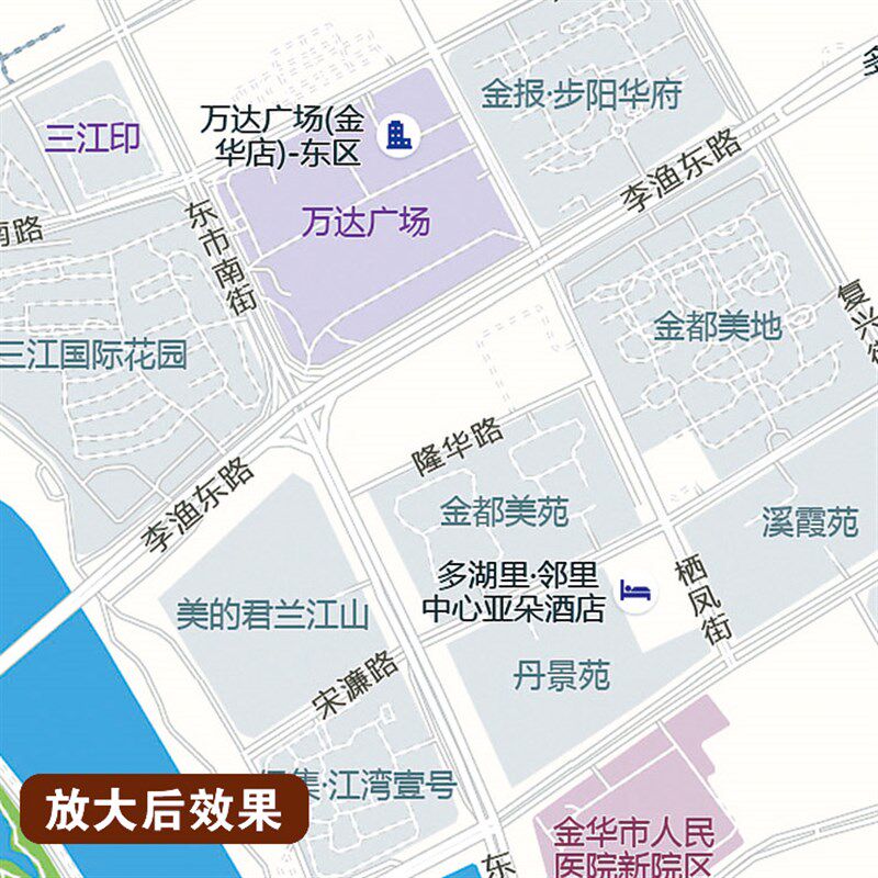 2025新款金华市区地图贴图办公室挂图高清防水墙壁贴超大装饰画