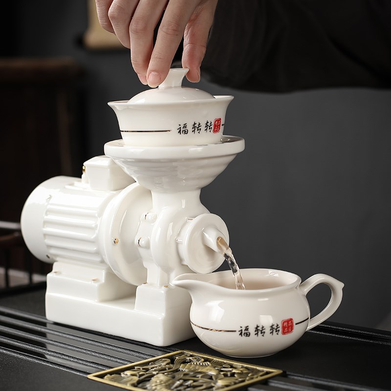 懒人功夫茶具套装陶瓷中式家用办公室泡茶器水泵自动茶具礼盒装