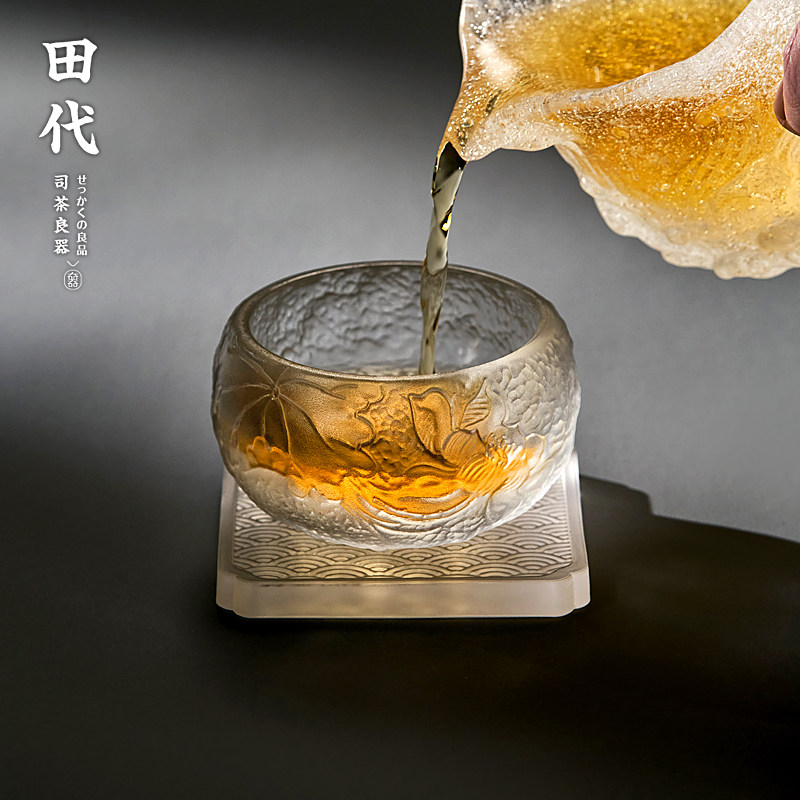 日式琉璃主人杯 古法脱蜡大号单杯功夫茶道品茗茶具小茶杯茶盏图片