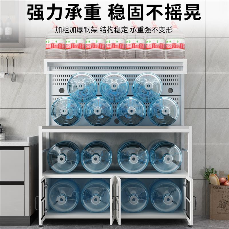 洞洞板厨房多功能置物架落地微波炉架子切菜桌餐边柜子多层收纳架