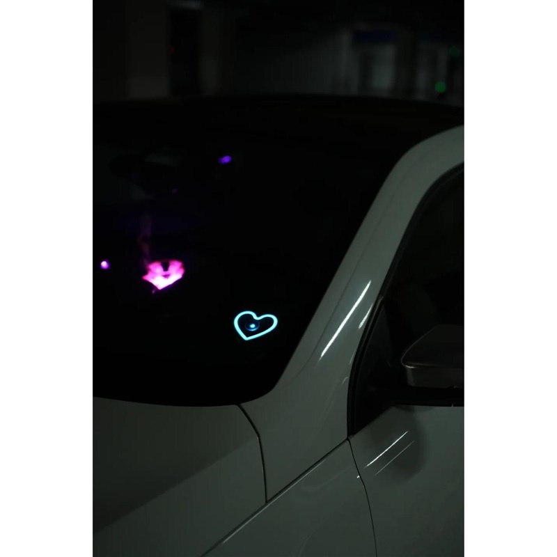 汽车LED车窗霓虹灯发光爱心装饰灯车载接口点烟器遥控吸附氛围灯