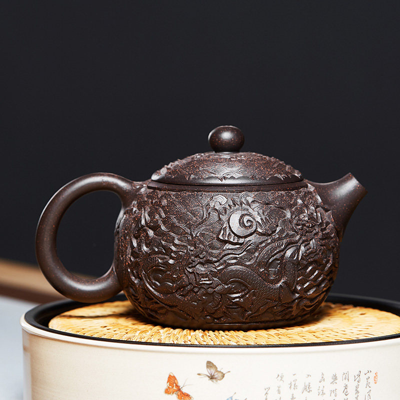 宜兴纯全手工紫砂壶原矿黑金砂西施壶名家正宗大容量茶壶家用茶具