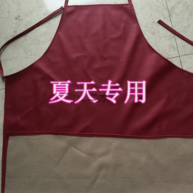薄款防油防水围裙 包邮女士工作皮质围裙 加长加宽成人PU厨房家居