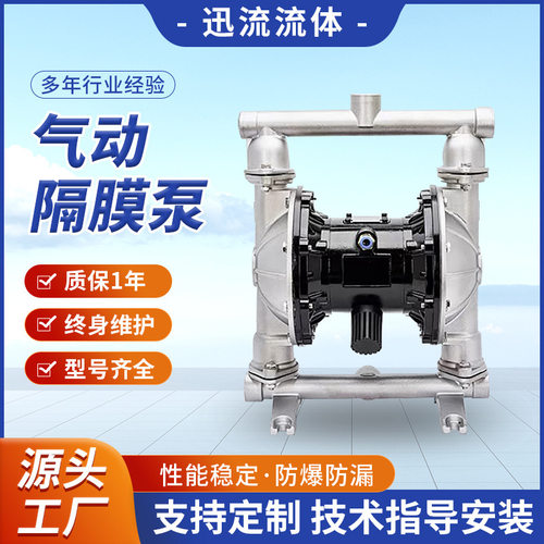 气动隔膜泵工业型自吸泵污水处理泵真空增压气泵压滤机耐腐入料泵