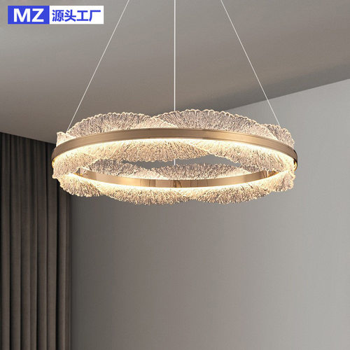 现代轻奢客厅吊灯圆环形led大厅灯设计师创意样板房卧室餐厅灯具