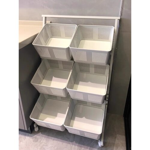 厨房菜篮子置物架落地多层家用小推车零食收纳筐果蔬菜架子储物架