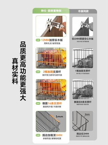 简慕水果蔬菜多功能多层菜篮子架子家用厨房推车放置物架落地收纳