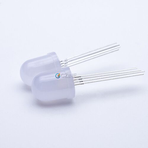 f10全彩rgb雾状共阳10mm四脚RGB灯珠共阳直插式led灯珠发光二极管