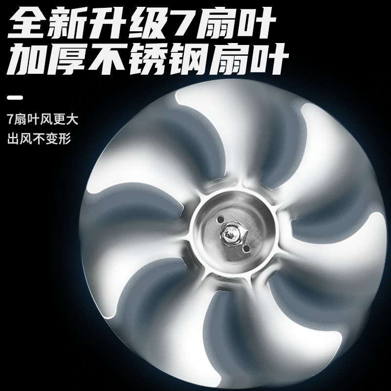 圆形管道排气扇不锈钢排风扇大功率强力抽风机厨房家用高速排烟机