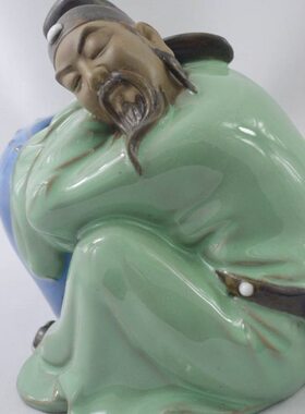 摆设书房湾人物白电视柜酒 太工艺品醉石摆件 李白陶瓷公仔 饰品
