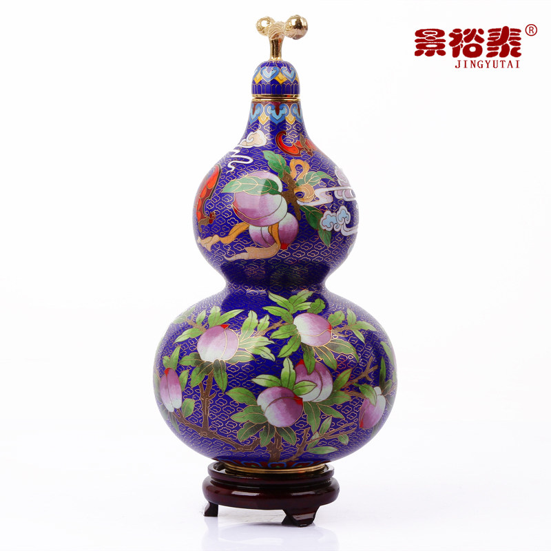 景泰蓝葫芦花瓶福禄中式客厅装饰摆件外事礼品老人祝寿生日礼物