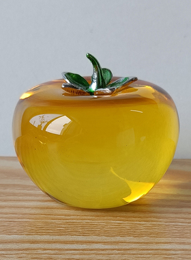 创意水果装饰小摆件水晶玻璃西红柿简约桌面车载车内生日节日送礼