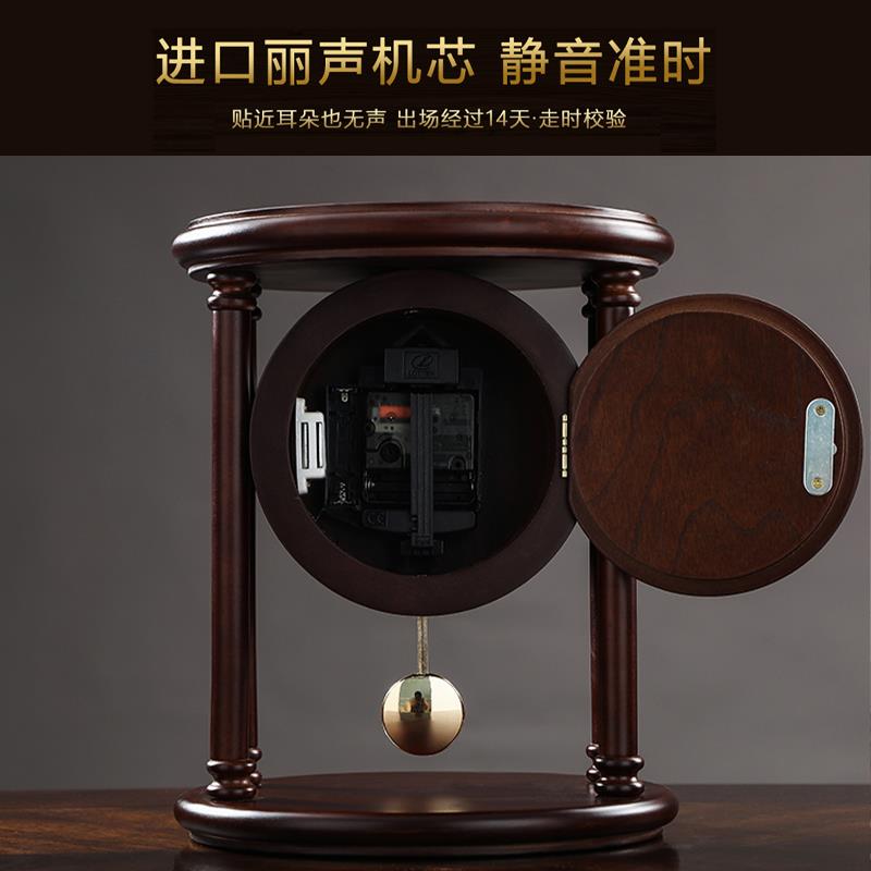 摆钟老式客厅座钟中式复古高级时钟桌面机械摆台式中古风钟表摆件