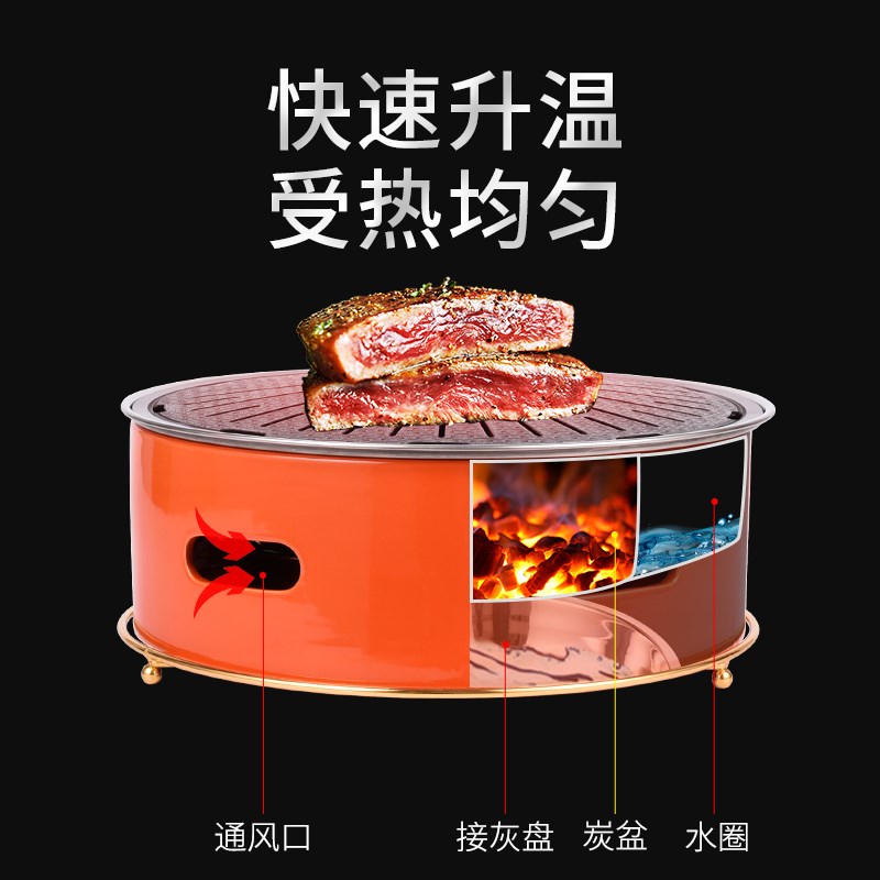 韩式碳烤炉网红陶土烧烤炉西塔老太太网红烤肉锅烤肉店专用烤肉炉
