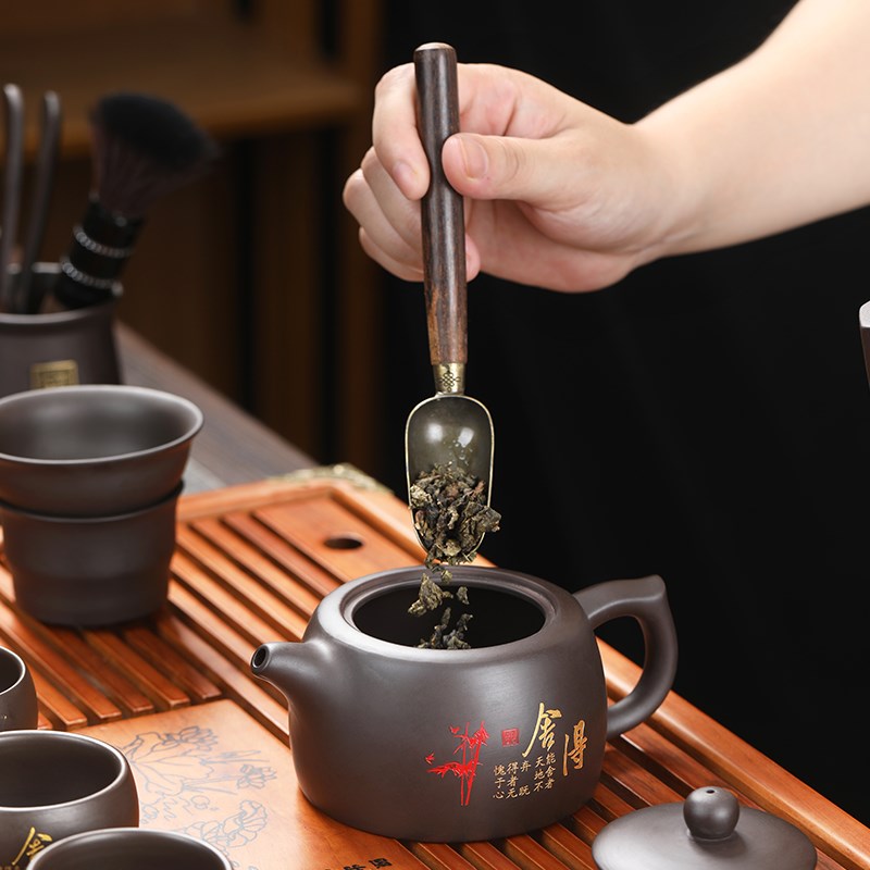 原矿紫砂茶具套装家用实木茶盘办公用泡茶器中式茶壶盖碗整套茶具