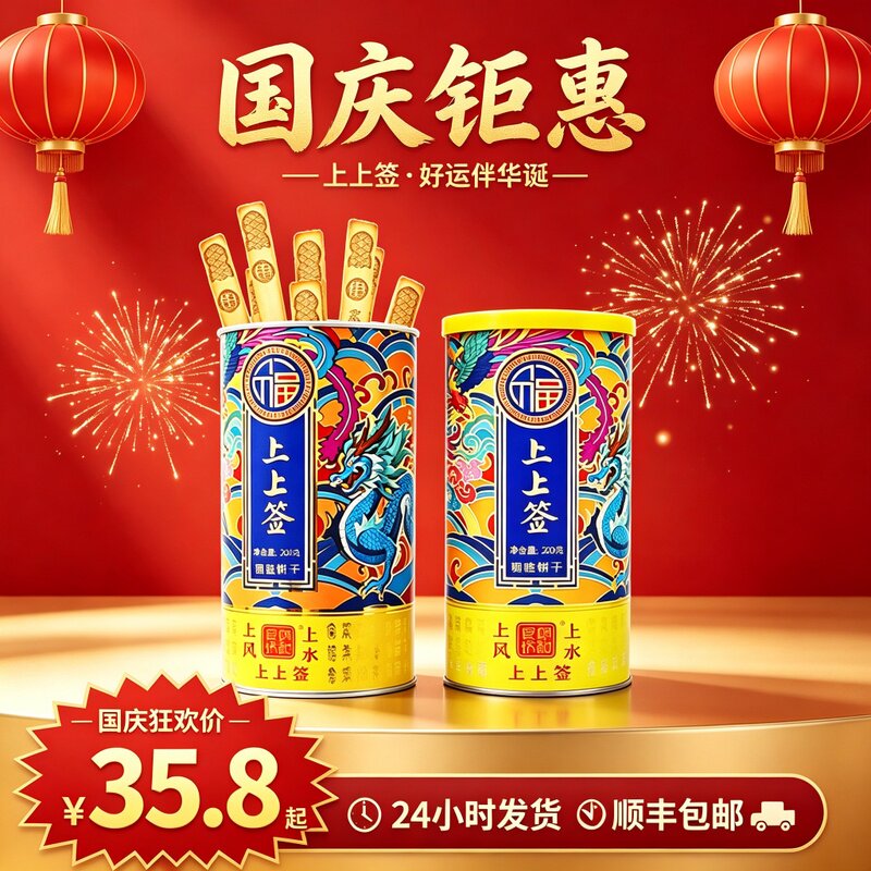 颐和食坊上上签韧性饼干罐装宫廷寿膳技艺非遗特产礼盒装
