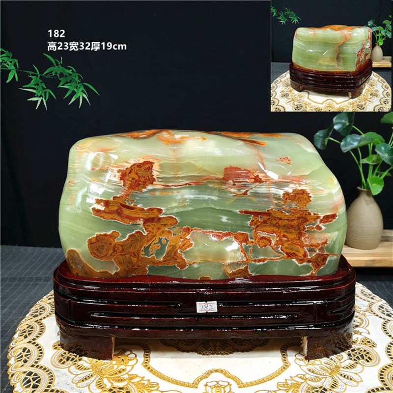 奇石阿富汗玉天然红碧玉鸡血色原石镇宅玉石观赏景观家居装饰摆件