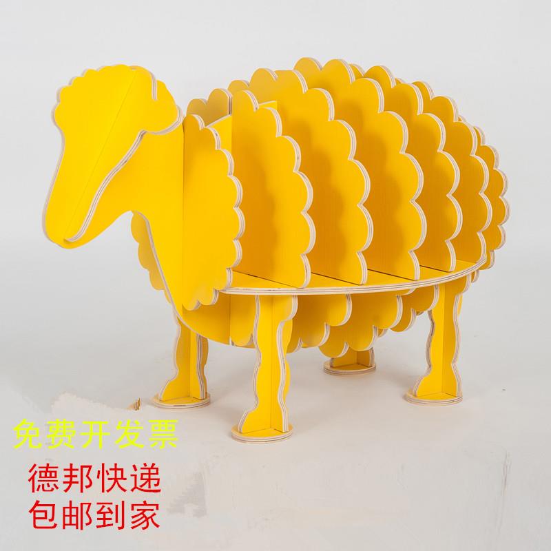 创意绵羊书架动物造型时尚家居置物架样板房绘馆学校书房橱窗摆件