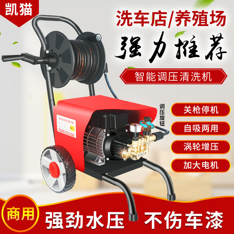 洗车机高压水泵220v水枪大功率家用商用纯铜自吸强力洗地抢清洗机