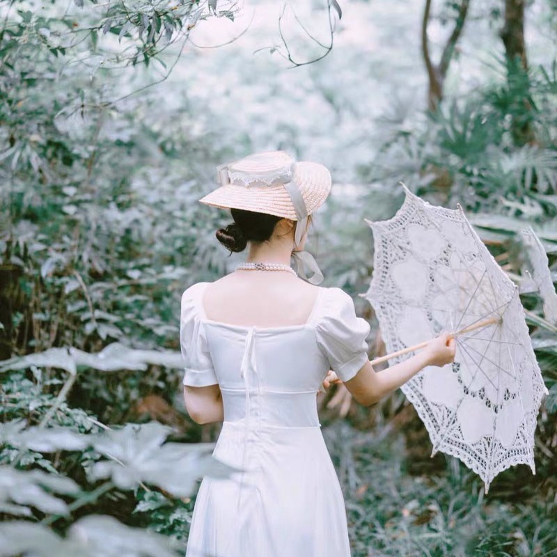 法式复古蕾丝伞Lolita洋伞汉服舞蹈走秀婚纱摄影拍照道具花边伞女