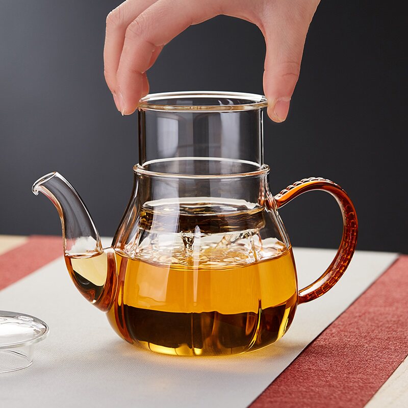 绿昌明玻璃茶壶单壶耐高温中式家用泡茶器红茶过滤加厚功夫茶具